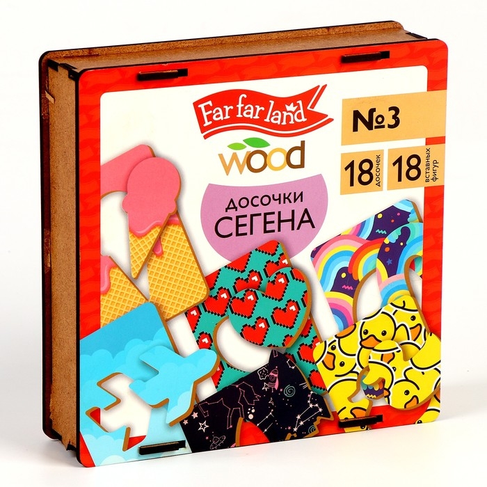 Лото «Досочки Сегена № 3», 18 досочек, 18 вставных фигур Лото «Досочки Сегена № 3», 18 досочек, 18 вставных фигур