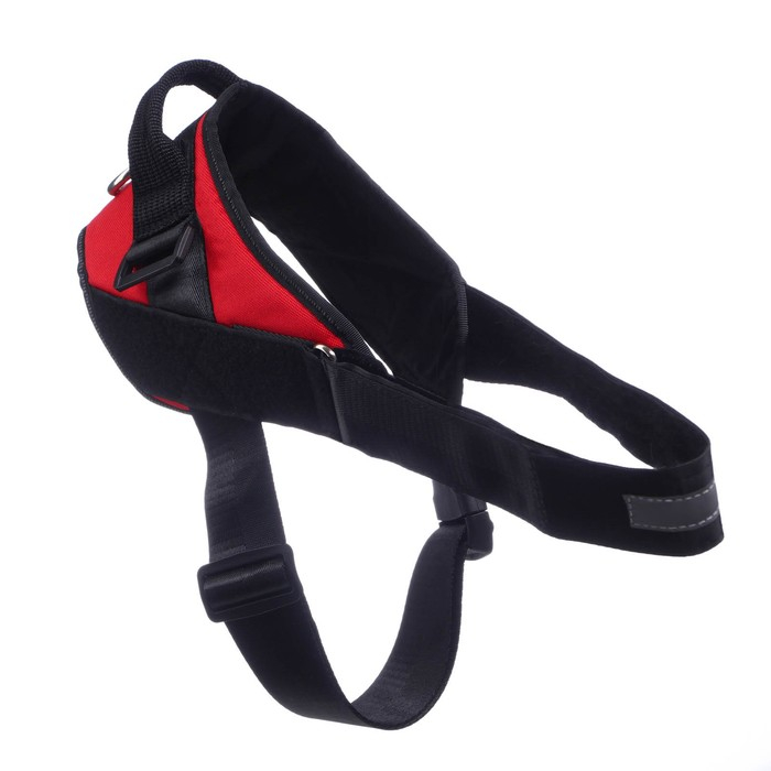 Шлейка К9 мягкая светоотражающая, размер ХL, ОГ 80-95 см, вес 30-45 кг, красная Шлейка К9 мягкая светоотражающая, размер ХL, ОГ 80-95 см, вес 30-45 кг, красная