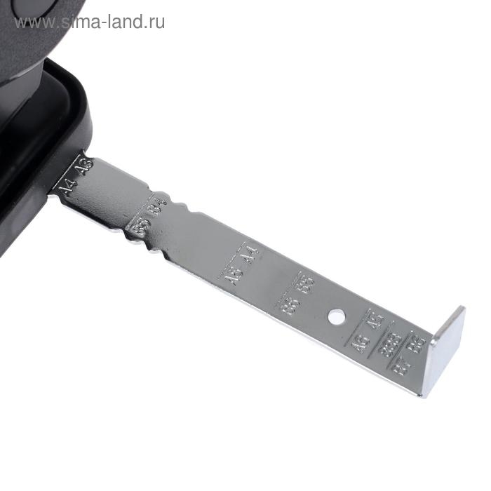 Дырокол МОЩНЫЙ на 65 листов, deVENTE Stripe, c линейкой, усиленный корпус, чёрный Дырокол МОЩНЫЙ на 65 листов, deVENTE Stripe, c линейкой, усиленный корпус, чёрный