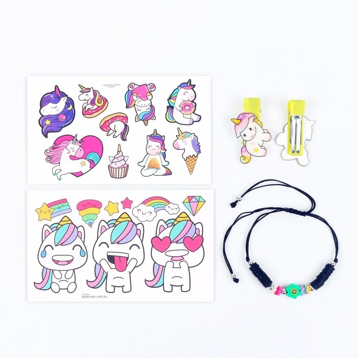 Набор с тату переводками «Единорожки» Набор с тату переводками «Единорожки»