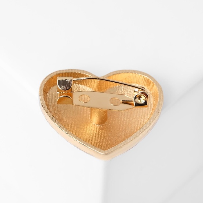 Брошь «Сердце» кардиограмма, цвет красно-белый в золоте Брошь «Сердце» кардиограмма, цвет красно-белый в золоте