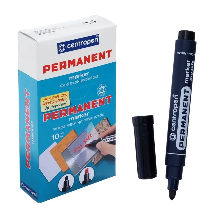 Маркер перманентный Centropen 8510, чёрный, узел 5.0 мм, линия 2.5 мм