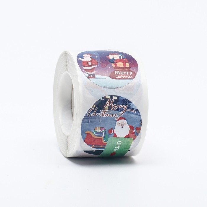 Новый год. Наклейки в рулоне "Новогодний хаус", 500 шт, 3,8 х 3,8 см