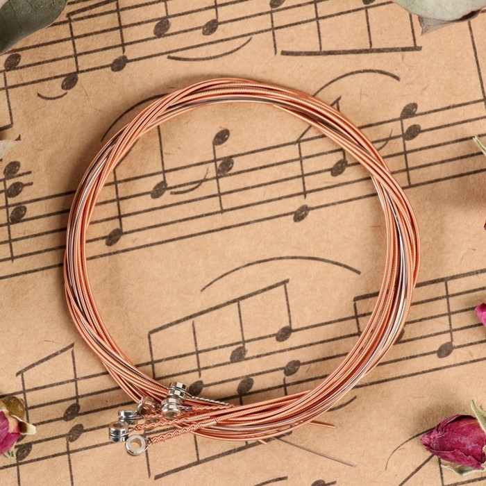 Струны для акустической гитары Music Life 6 шт, медная оплетка Струны для акустической гитары Music Life 6 шт, медная оплетка