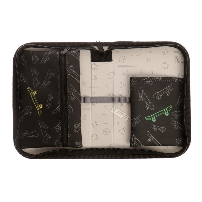 Пенал 1 секция 140 х 210 х 40 мм, откидной карман и косметичка, тканевый, Calligrata TOP Content Пенал 1 секция 140 х 210 х 40 мм, откидной карман и косметичка, тканевый, Calligrata TOP Content "Самокат"