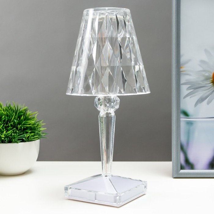 Настольная лампа 16862/1PR LED 0.8Вт 4000К USB АКБ прозрачный 12х12х26 см RISALUX Настольная лампа 16862/1PR LED 0.8Вт 4000К USB АКБ прозрачный 12х12х26 см RISALUX
