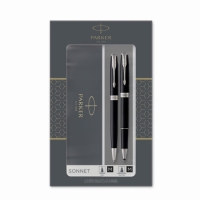 Набор Parker SONNET BLACK CT: ручка шарик 1.0 черн+ручка-роллер 1.0 черн, подар/уп 2093259