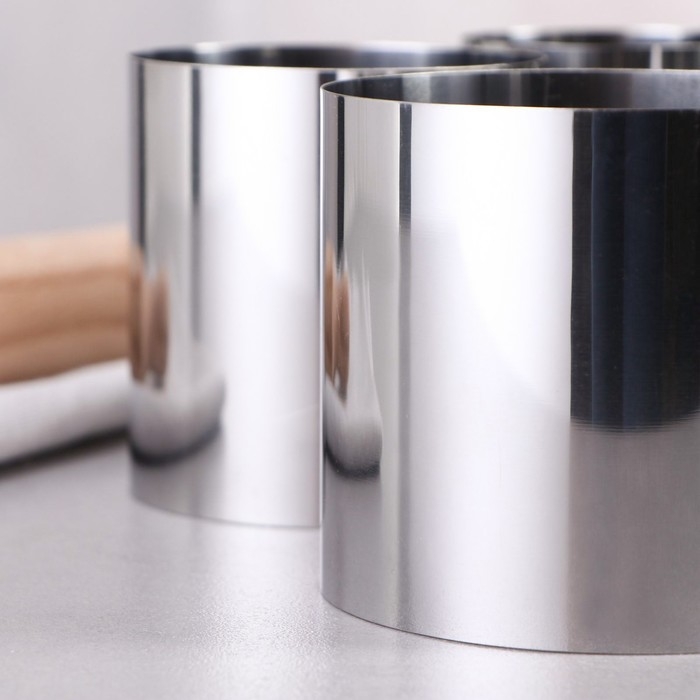 Набор форм для выпечки и выкладки «Круг», d-10, h-8,5 см, 4 шт Набор форм для выпечки и выкладки «Круг», d-10, h-8,5 см, 4 шт