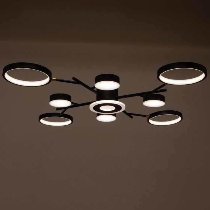 Люстра с ПДУ 2300/9BK LED 190Вт 3000-6000К черный 85х85х9 см BayerLux