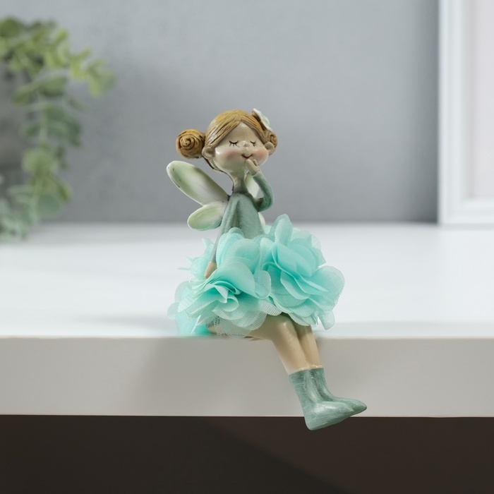 Сувенир полистоун  Сувенир полистоун "Девочка в платье из цветочков в гольфах" сидит МИКС 8х6х14 см