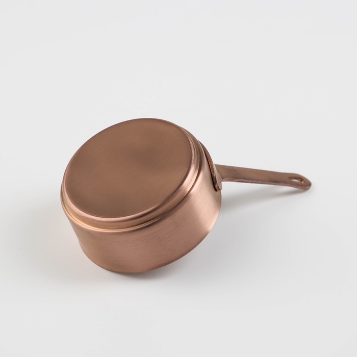Ковш из нержавеющей стали, 120 мл, 7×7×3,5, марка стали 304, металлическая ручка, цвет медный