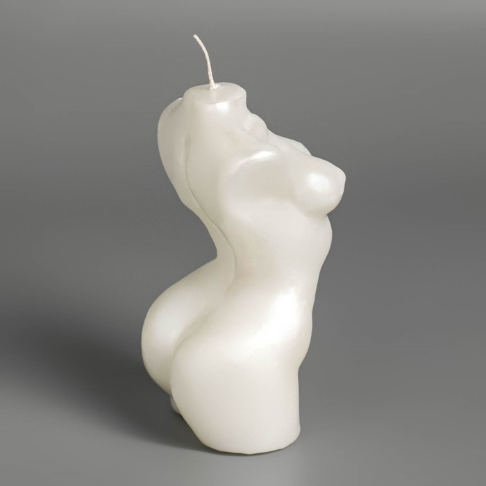 Свеча фигурная лакированная  Свеча фигурная лакированная "Женский силуэт", 10 см, жемчужная