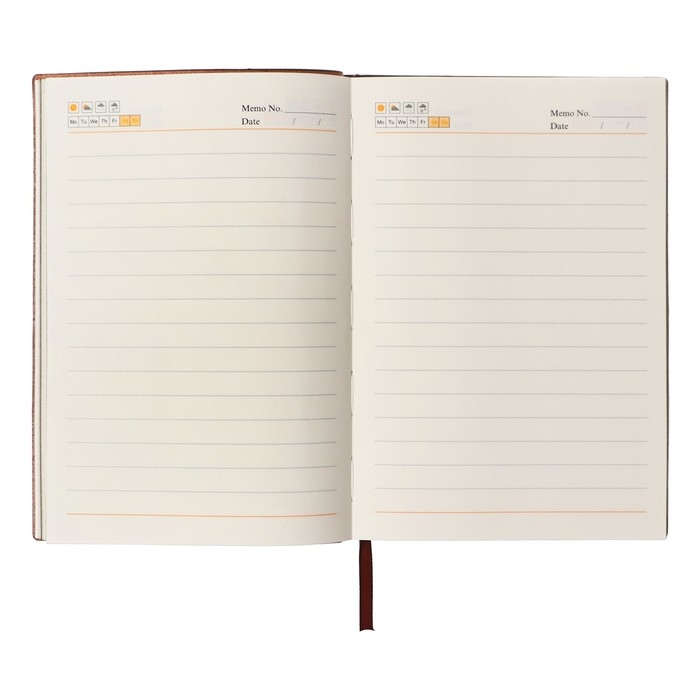 Ежедневник недатированный А5, 80 листов, линия, обложка кожзам лайт, Коричневый