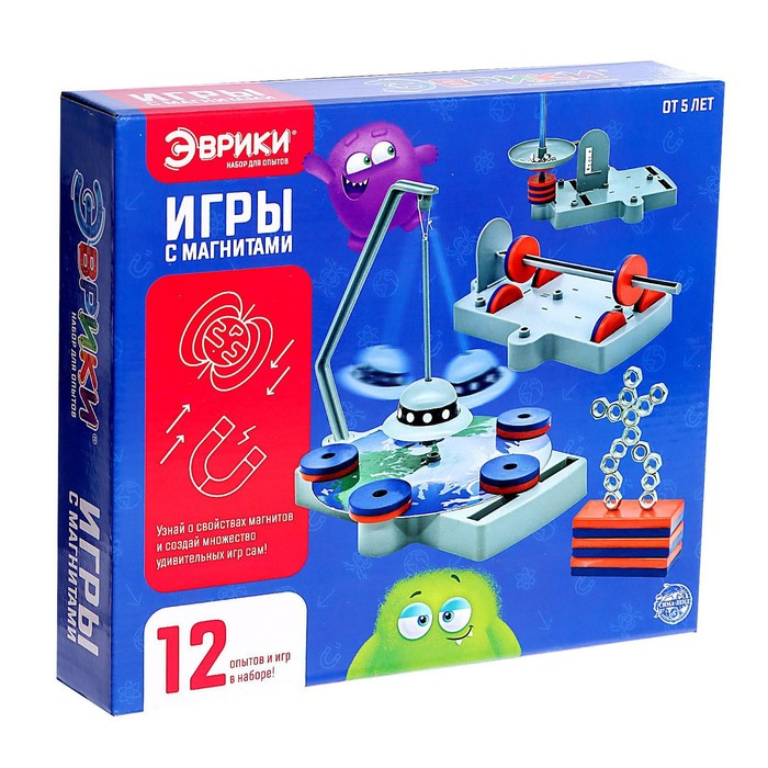 Набор для опытов «Игры с магнитами», 12 опытов и игр Набор для опытов «Игры с магнитами», 12 опытов и игр