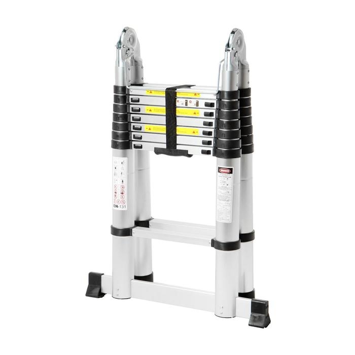 Стремянка-лестница телескопическая ТУНДРА, раскладная, алюминиевая, 2.5 х 2.5 м Стремянка-лестница телескопическая ТУНДРА, раскладная, алюминиевая, 2.5 х 2.5 м