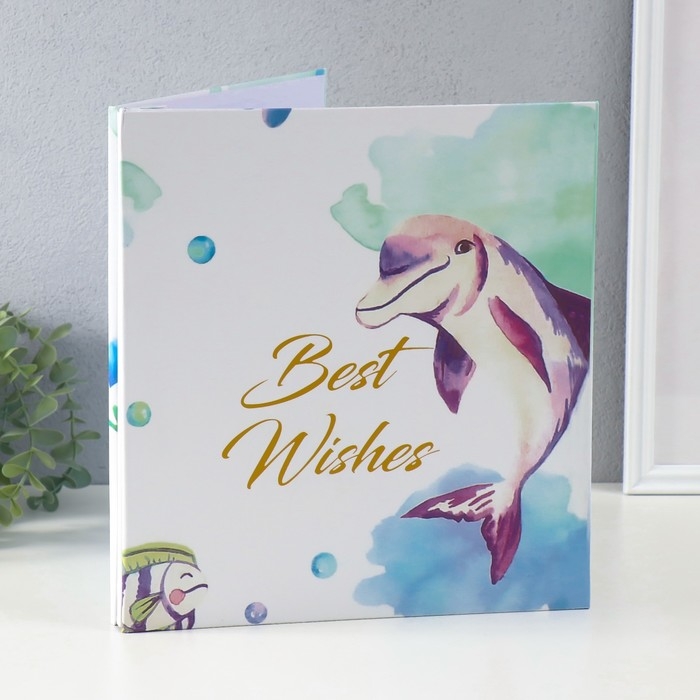 Фотоальбом магнитный 20 листов  Фотоальбом магнитный 20 листов "Дельфин акварель" 27х2,5х29 см