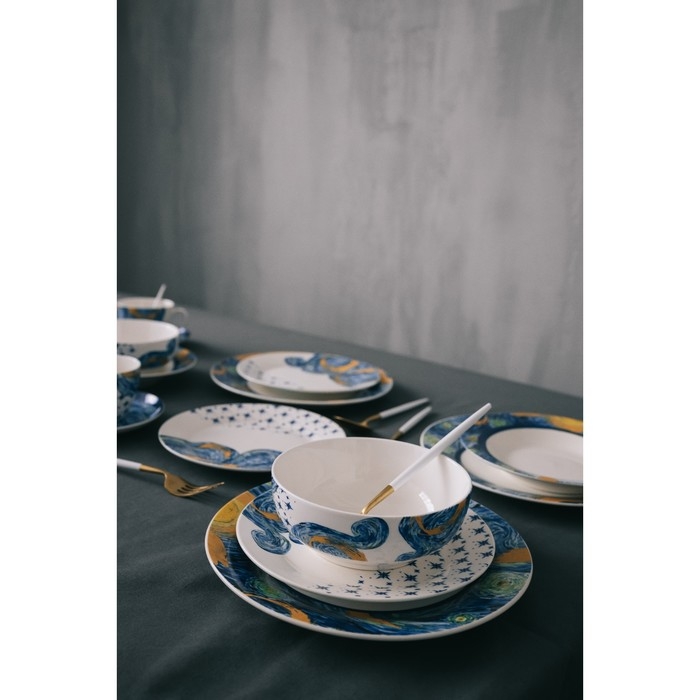 Салатник фарфоровый Доляна «Звёздная ночь», 600 мл, d=15,5 см