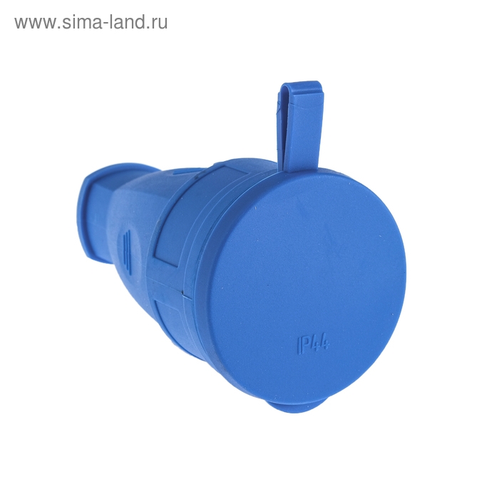 Розетка переносная 16-005, 16 А, 250 В, IP44, с з/к, с заглушкой, каучук, синяя Розетка переносная 16-005, 16 А, 250 В, IP44, с з/к, с заглушкой, каучук, синяя
