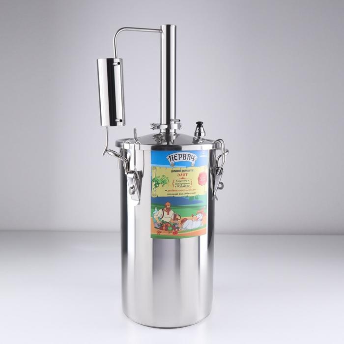 Самогонный аппарат «Первач Элит», 20Т, 20 л, термометр, клапан избыточного давления, слив отходов, охлаждение Самогонный аппарат «Первач Элит», 20Т, 20 л, термометр, клапан избыточного давления, слив отходов, охлаждение