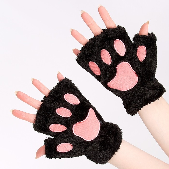 Карнавальный аксессуар  Карнавальный аксессуар "Кошачьи лапки" цвет черный