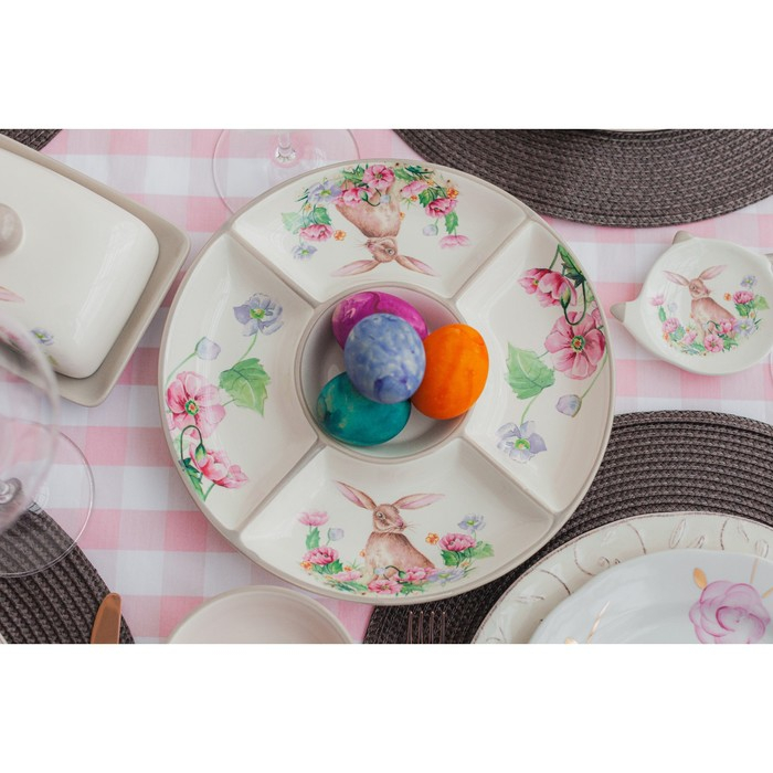 Менажница 5 ячеек Доляна «Зайка», d=26 см Менажница 5 ячеек Доляна «Зайка», d=26 см