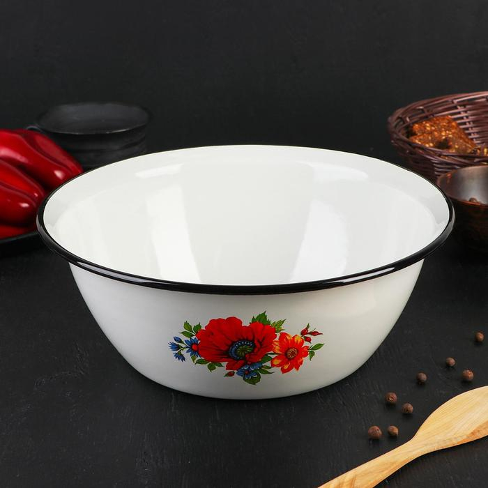 Миска, 4 л, индукция, деколь МИКС, цвет белый Миска, 4 л, индукция, деколь МИКС, цвет белый