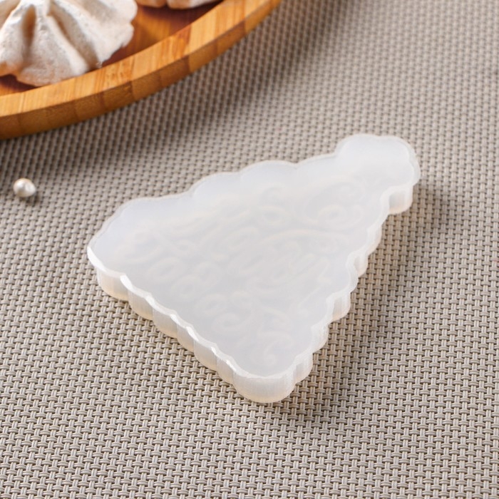 Силиконовый молд «Ёлка - С Новым Годом!», 8,5×7 см, цвет прозрачный Силиконовый молд «Ёлка - С Новым Годом!», 8,5×7 см, цвет прозрачный