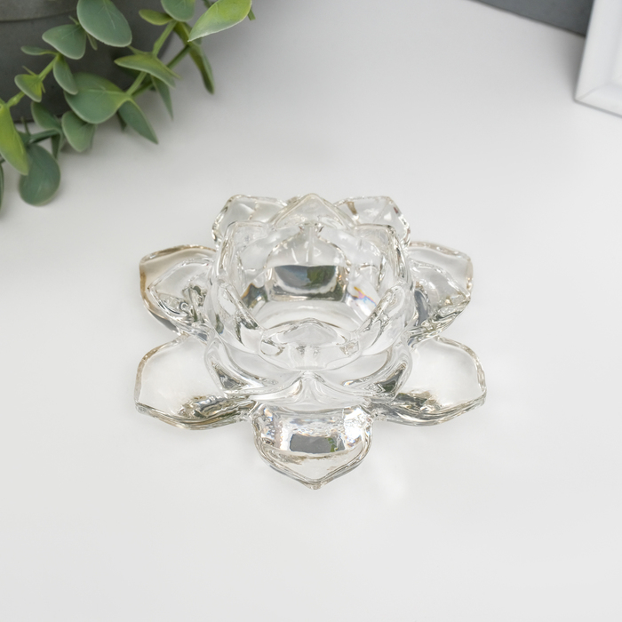 Подсвечник стекло Подсвечник стекло "Лотос" 12х12х5,5 см