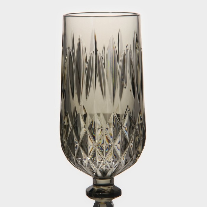 Бокал «Грани», 200 мл, 7,6×21,5 см, цвет серый Бокал «Грани», 200 мл, 7,6×21,5 см, цвет серый