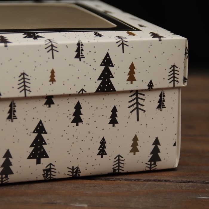 Новый год. Коробка подарочная новогодняя складная, крышка-дно, с окном Новый год. Коробка подарочная новогодняя складная, крышка-дно, с окном "Волшебного Нового Года" 24 х 17 х 8 см