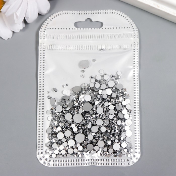 Декор для творчества стекло Декор для творчества стекло "Стразы усечённый конус. Серебристые" d=1,5-6,5 мм набор 1000 шт