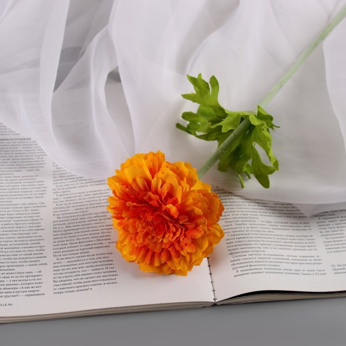 Цветы искусственные  Цветы искусственные "Хризантема люкс" d-9 см, 50 см, оранжевый