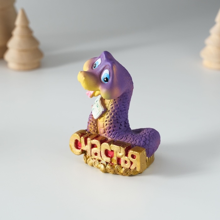 Сувенир полистоун Сувенир полистоун "Змейка с пожеланием и деньгами" МИКС 5х4х7 см