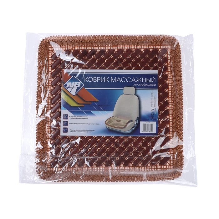 Накидка на сиденье массажная Nova Bright, бамбуковые пластины, коричневая Накидка на сиденье массажная Nova Bright, бамбуковые пластины, коричневая