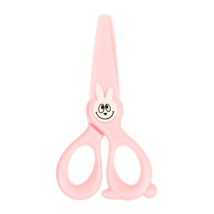 Ножницы 11,8см пластиковые ручки, закругленные концы лезвий, Зайчик розовый CALLIGRATA Ножницы 11,8см пластиковые ручки, закругленные концы лезвий, Зайчик розовый CALLIGRATA
