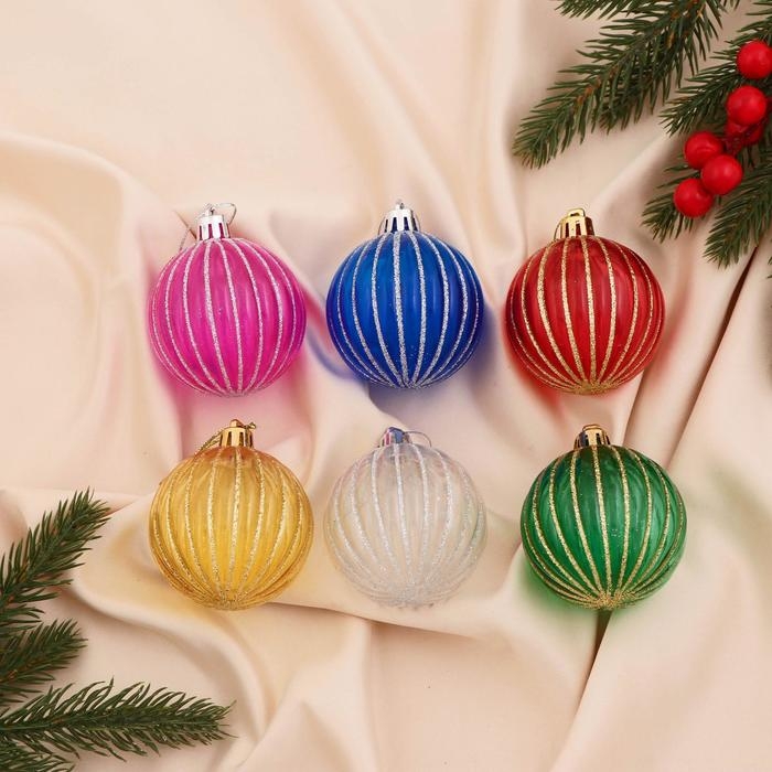 Набор шаров пластик d-6 см, 6 шт Набор шаров пластик d-6 см, 6 шт "Вечеринка" микс