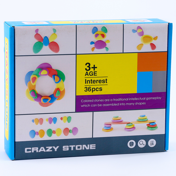 Развивающий набор «Камешки», 24 × 19,5 × 6 см, 36 камешков + книга с заданиями Развивающий набор «Камешки», 24 × 19,5 × 6 см, 36 камешков + книга с заданиями