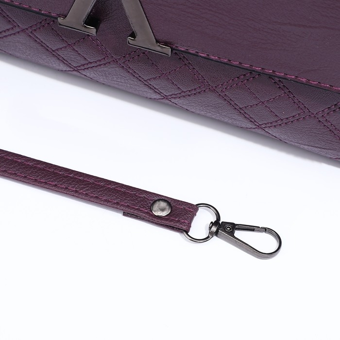 Сумка-клатч на магните, длинный ремень, цвет фиолетовый Сумка-клатч на магните, длинный ремень, цвет фиолетовый