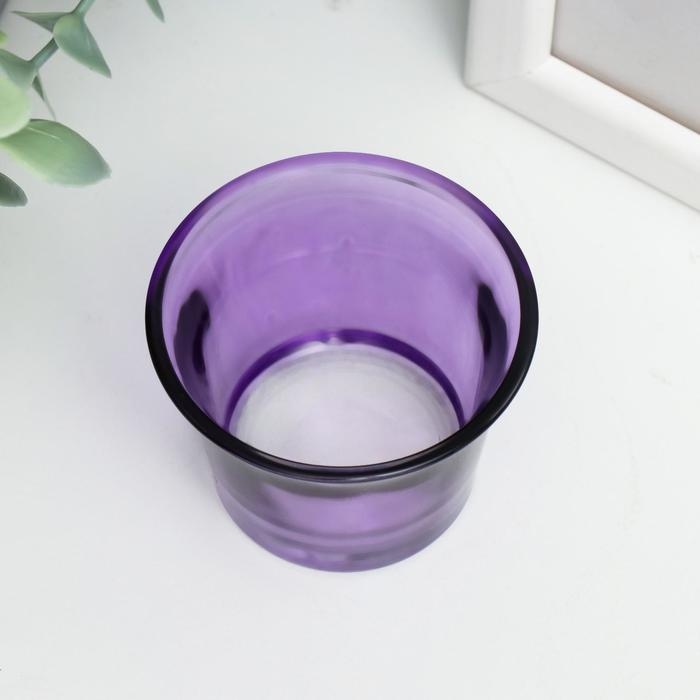 Подсвечник стекло на 1 свечу Подсвечник стекло на 1 свечу "Глянец", сиреневый 4,7х6,2х6,2 см