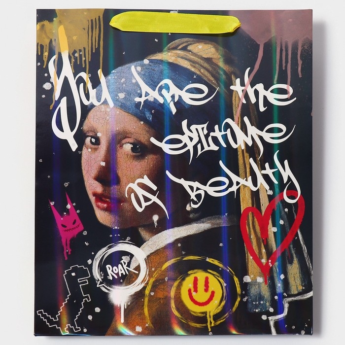 Пакет подарочный ламинированный вертикальный, упаковка, «Граффити», М 26 х 32 х 12 см