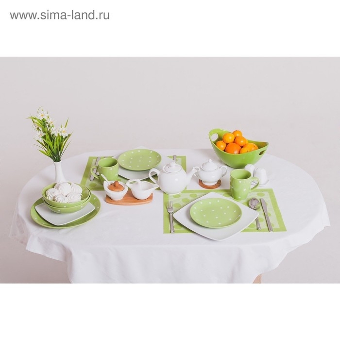 Кружка керамическая Доляна «Зелёный Горох», 360 мл, цвет зелёный Кружка керамическая Доляна «Зелёный Горох», 360 мл, цвет зелёный