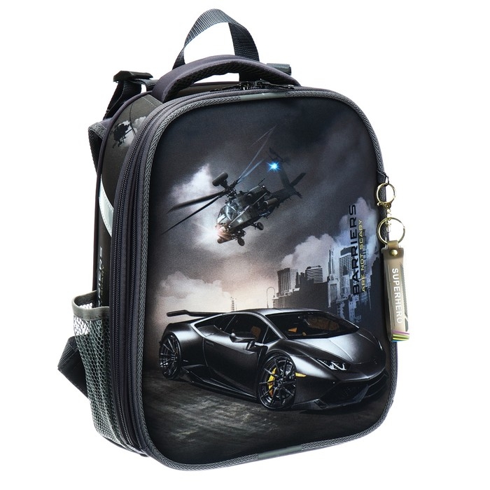 Рюкзак каркасный школьный 38 х 30 х 16 см, эргономичная спинка, Stavia Рюкзак каркасный школьный 38 х 30 х 16 см, эргономичная спинка, Stavia "Авто", коричневый