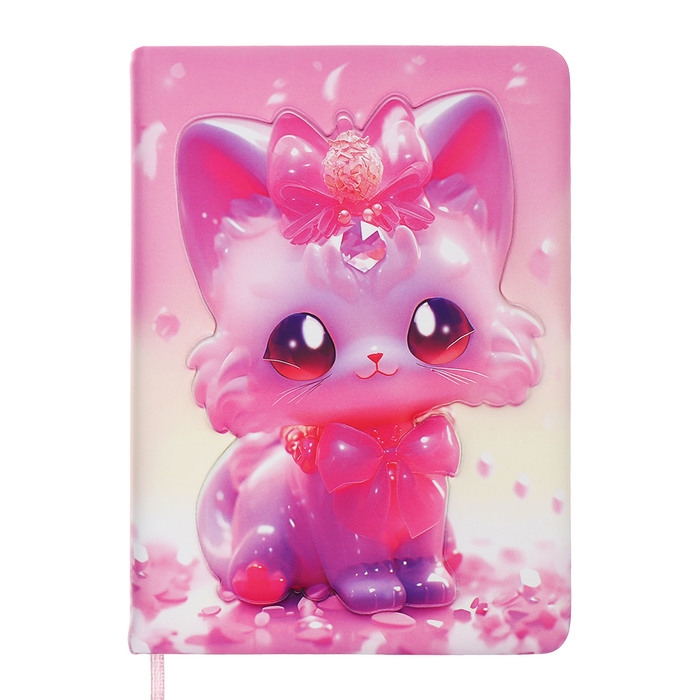 Записная книжка подарочная 96л,линия, цветной срез,обложка ПВХ 3D Кошка (17,7х12,4см) Записная книжка подарочная 96л,линия, цветной срез,обложка ПВХ 3D Кошка (17,7х12,4см)