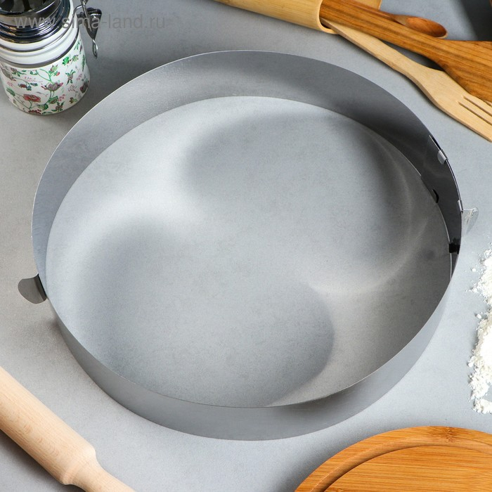 Форма для выпечки и выкладки с регулировкой размера «Круг», h-6,5 см, d-20-38 см Форма для выпечки и выкладки с регулировкой размера «Круг», h-6,5 см, d-20-38 см