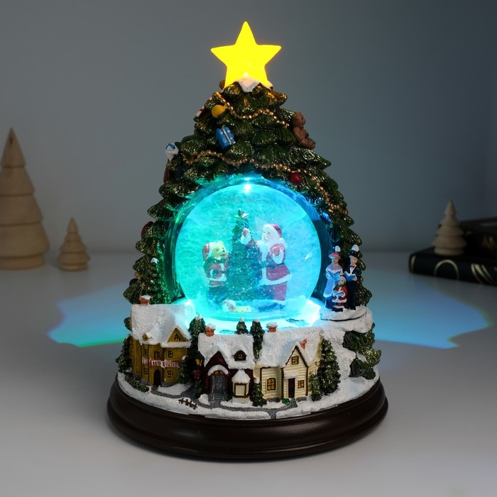 Сувенир полистоун водяной шар музыка, свет Сувенир полистоун водяной шар музыка, свет "Нарядим ёлочку" d=8,5 см 17х17х23,5 см