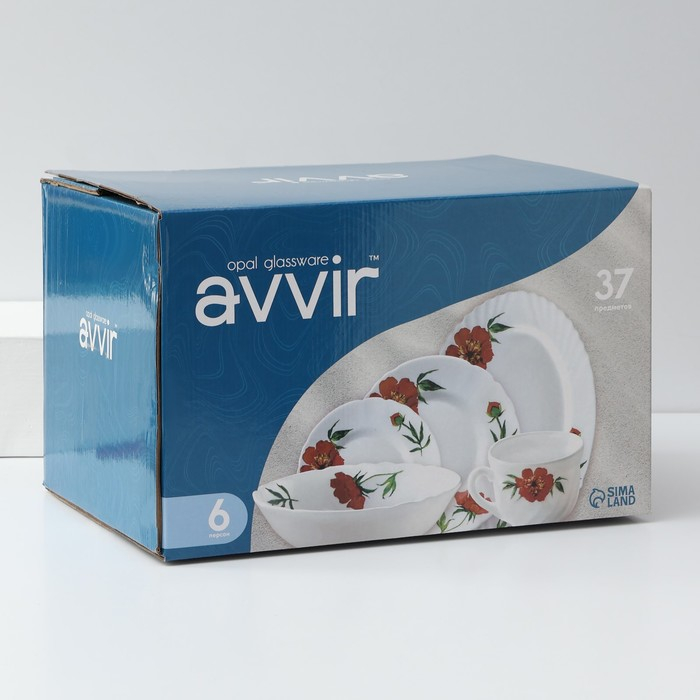 Сервиз столовый «Бархатная роза», 37 предметов, стеклокерамика Сервиз столовый «Бархатная роза», 37 предметов, стеклокерамика