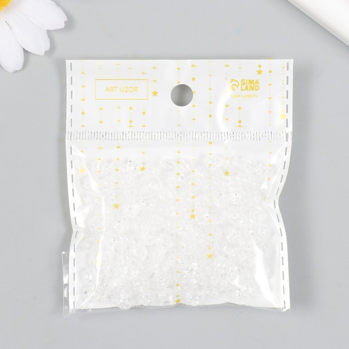 Бусины для творчества пластик Бусины для творчества пластик "Перламутр прозрачный" набор 20 гр 0,6х0,6х0,6 см