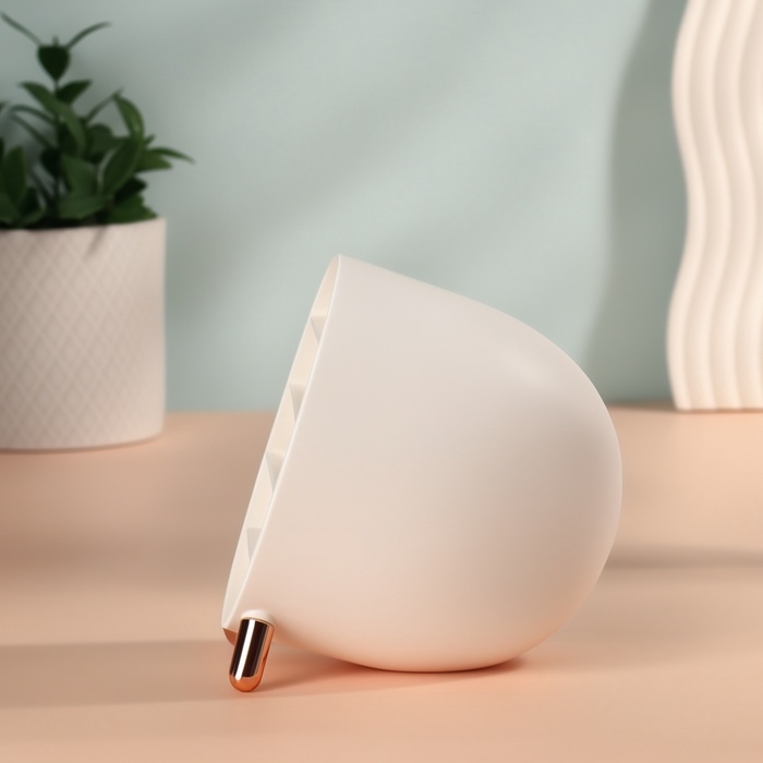 Органайзер для хранения косметики «Пухлик», 5 секций, 14.5×10.8×12.5 см, цвет розовое золото, белый Органайзер для хранения косметики «Пухлик», 5 секций, 14.5×10.8×12.5 см, цвет розовое золото, белый