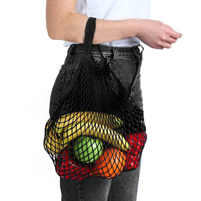 Авоська 34 х 34 см, ручка 12 см, клетка 1.5 см, черная, 2 штуки Авоська 34 х 34 см, ручка 12 см, клетка 1.5 см, черная, 2 штуки