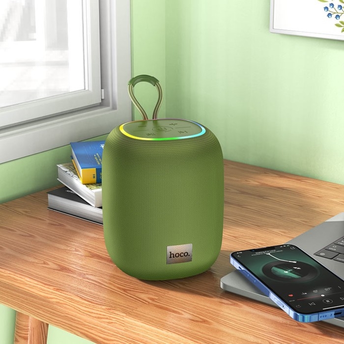 Портативная колонка Hoco HC14, 5 Вт, BT 5.2, FM, AUX, 1200 мАч, зелёная Портативная колонка Hoco HC14, 5 Вт, BT 5.2, FM, AUX, 1200 мАч, зелёная
